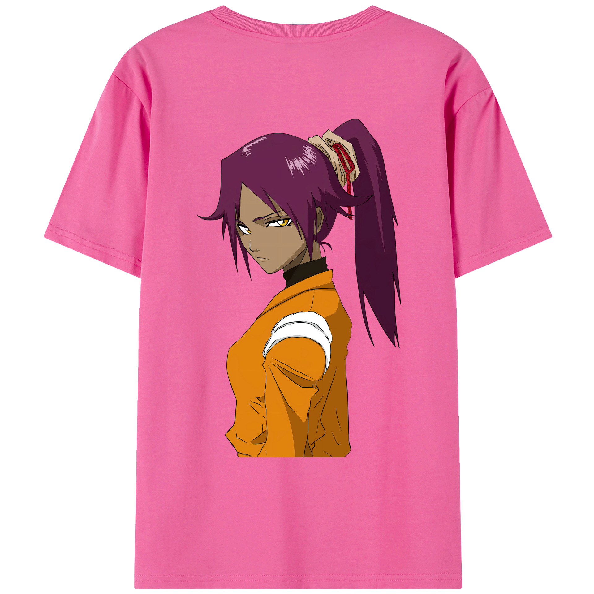 （画像用） ブリーチ 四楓院 夜一（しほういん よるいち） BLEACH Shihouin Yoruichi レディース半袖Tシャツ(バックプリント)